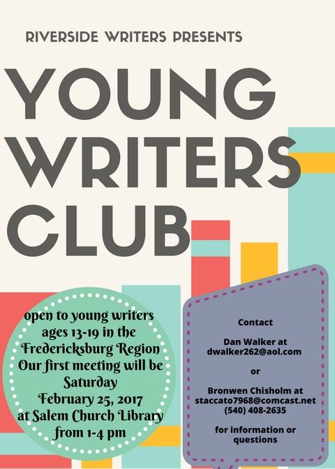 Virginia Writers Club - TEEN WRITERS - New Fredericksburg Group